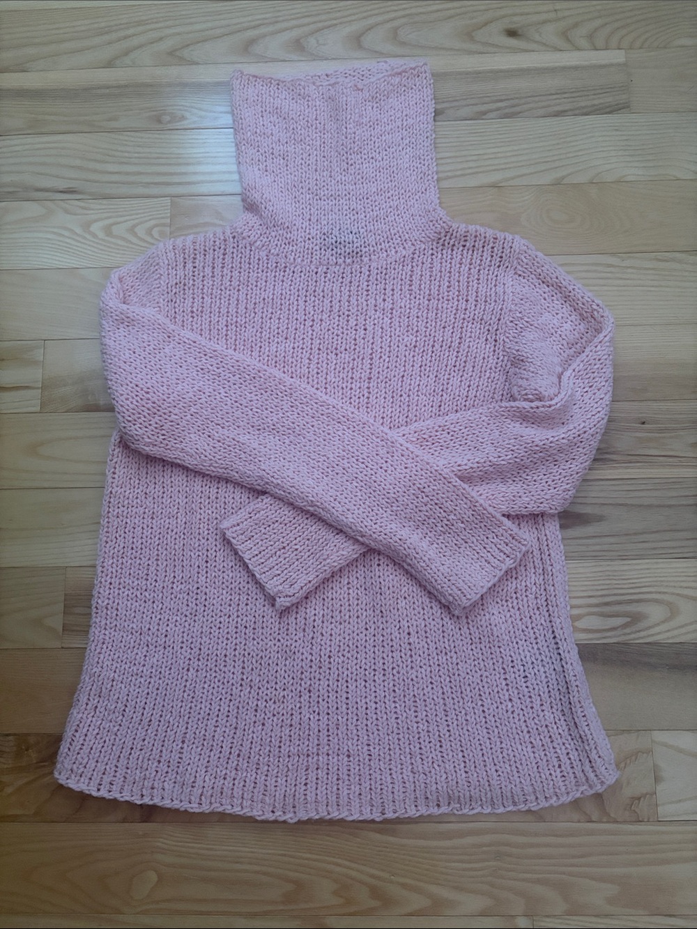 Eileen Fisher Pink Turtleneck Knit Sweater sz M